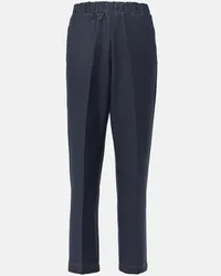 Max Mara Pantaloni regular Ballata in misto cotone Blu