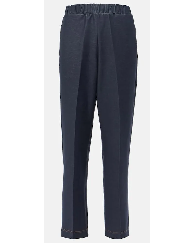 Max Mara Pantaloni regular Ballata in misto cotone Blu