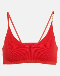 Jacquemus Top cropped Pralu in maglia a coste Rosso