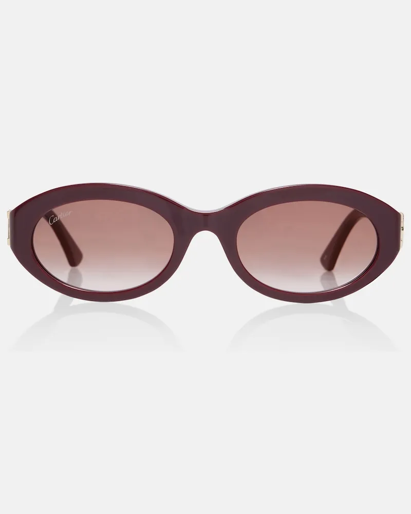 Cartier Occhiali da sole ovali Signature C Borgogna