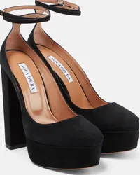 Aquazzura Pumps Blake in suede con plateau Nero