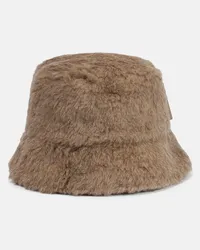 Max Mara Cappello da pescatore Figura in alpaca, lana e seta Marrone