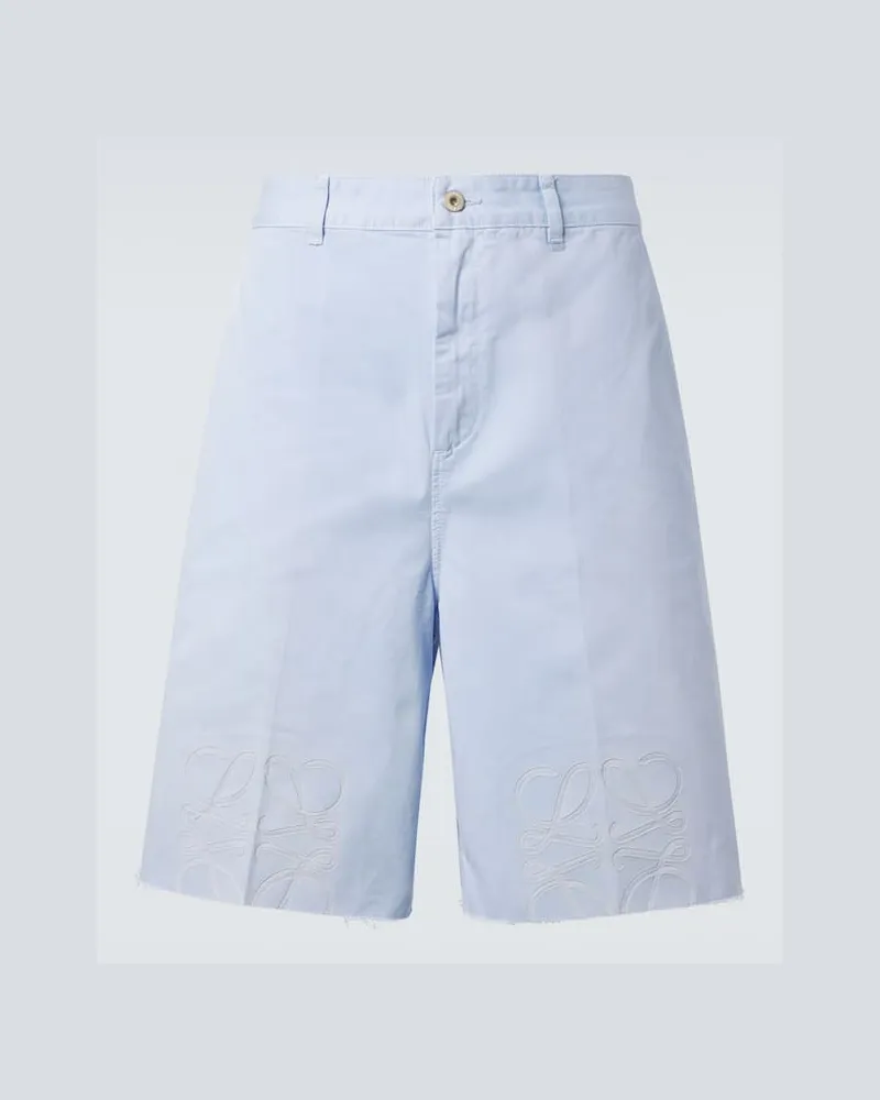 Loewe Paula's Ibiza - Bermuda Anagram in twill di cotone Blu