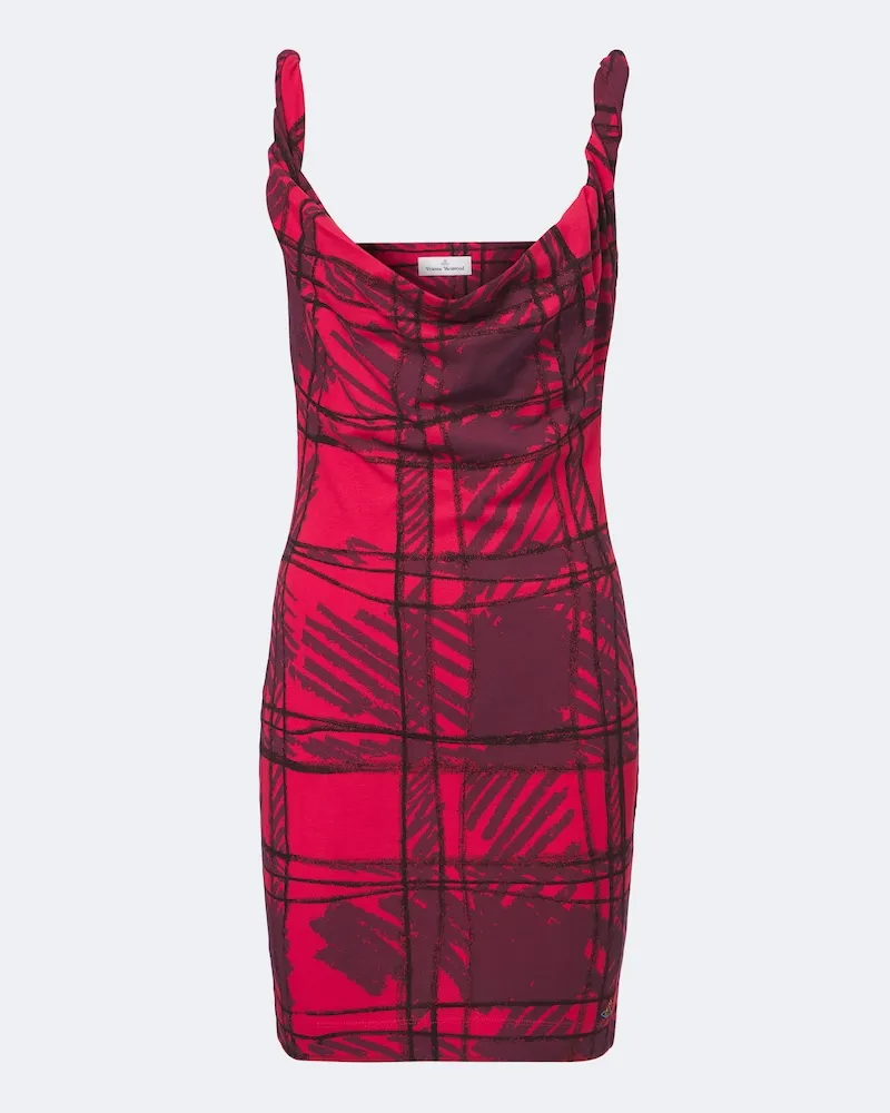 Vivienne Westwood Abito corto Anna in cotone con stampa Rosso