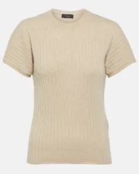 Loro Piana T-shirt in maglia a coste di cashmere Marrone