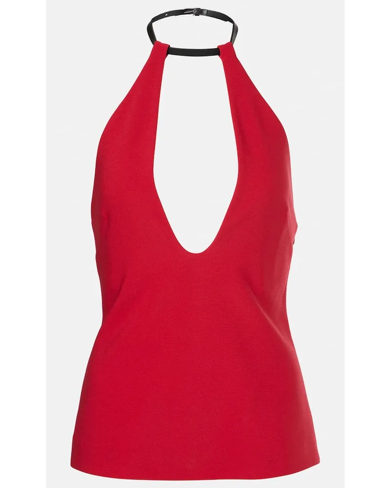ATTICO Top in crÃªpe con scollo allâamericana Rosso