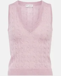 Brunello Cucinelli Gilet in alpaca e cotone Rosa