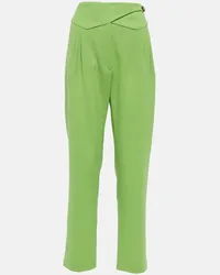 Blazé Milano Blazé Milano Pantaloni regular in lana vergine a vita alta Verde