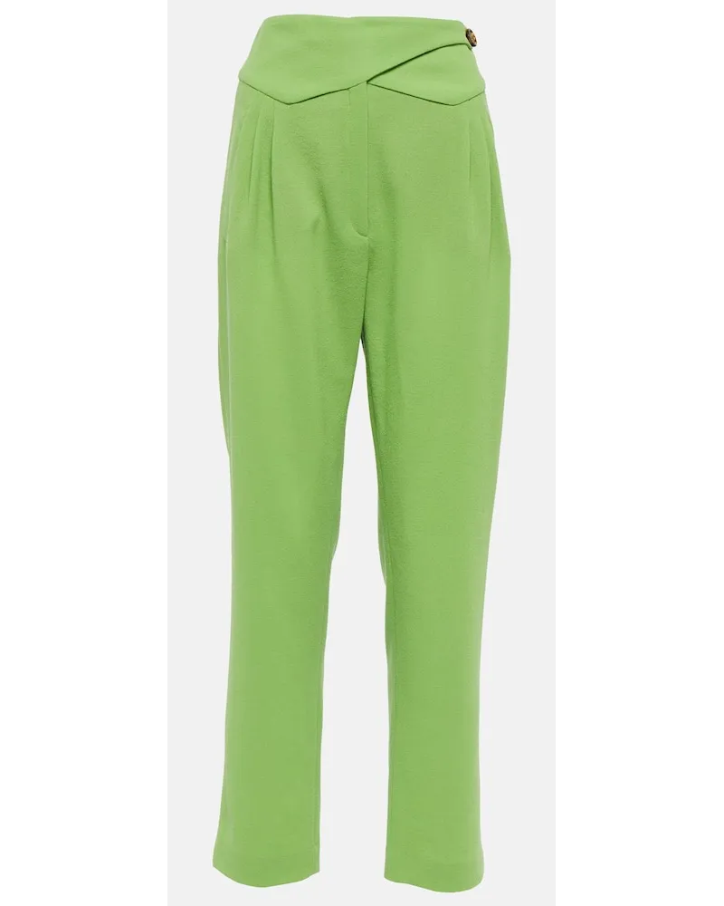 Blazé Milano BlazÃ© Milano Pantaloni regular in lana vergine a vita alta Verde