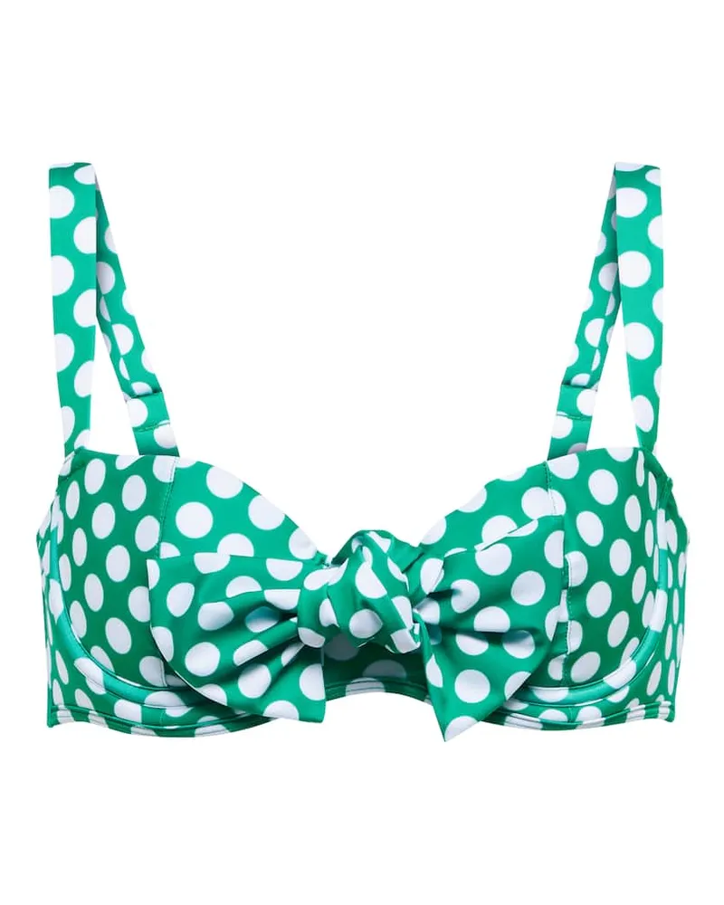Alexandra Miro Top bikini Clara a pois Verde