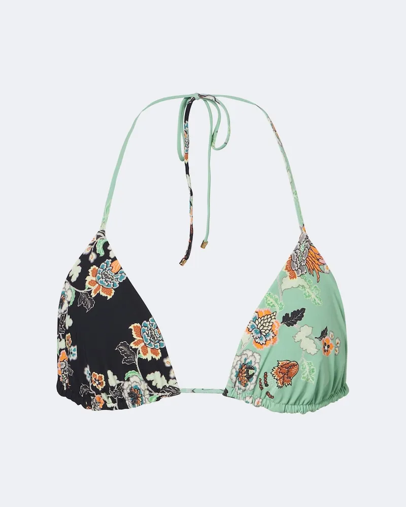 Roberto Cavalli Top bikini a triangolo con stampa floreale Multicolore