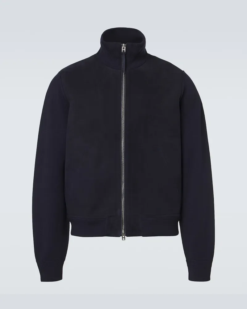 Tom Ford Cardigan in lana con zip Blu