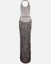 Aya Muse Abito lungo con paillettes e cut-out Nero