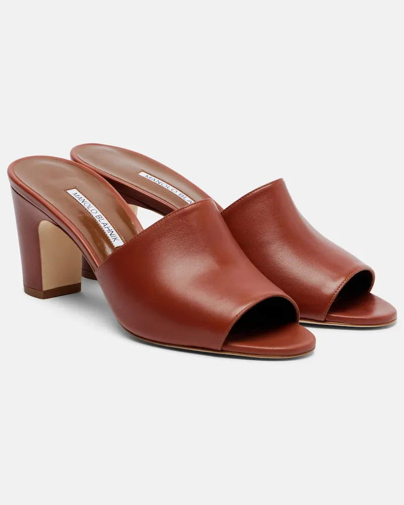 Manolo Blahnik Mules Rapalla in pelle Marrone