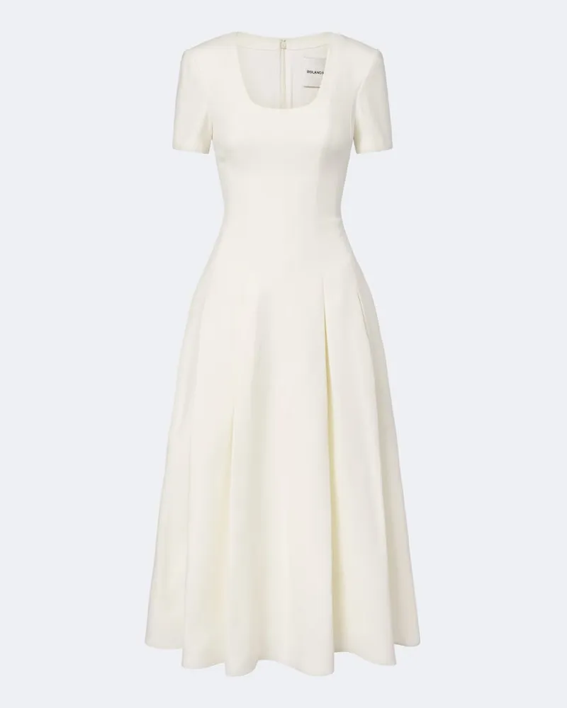 Roland Mouret Abito da cocktail in lana e seta Bianco