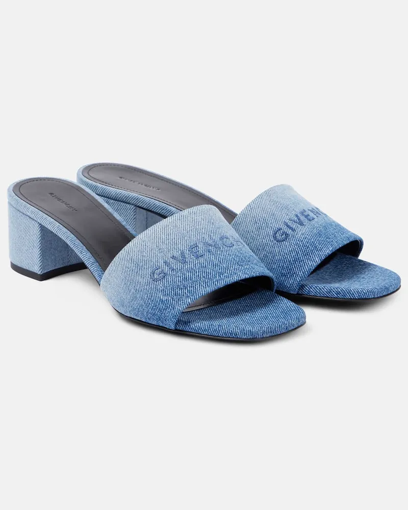 Givenchy Mules in denim con logo Blu