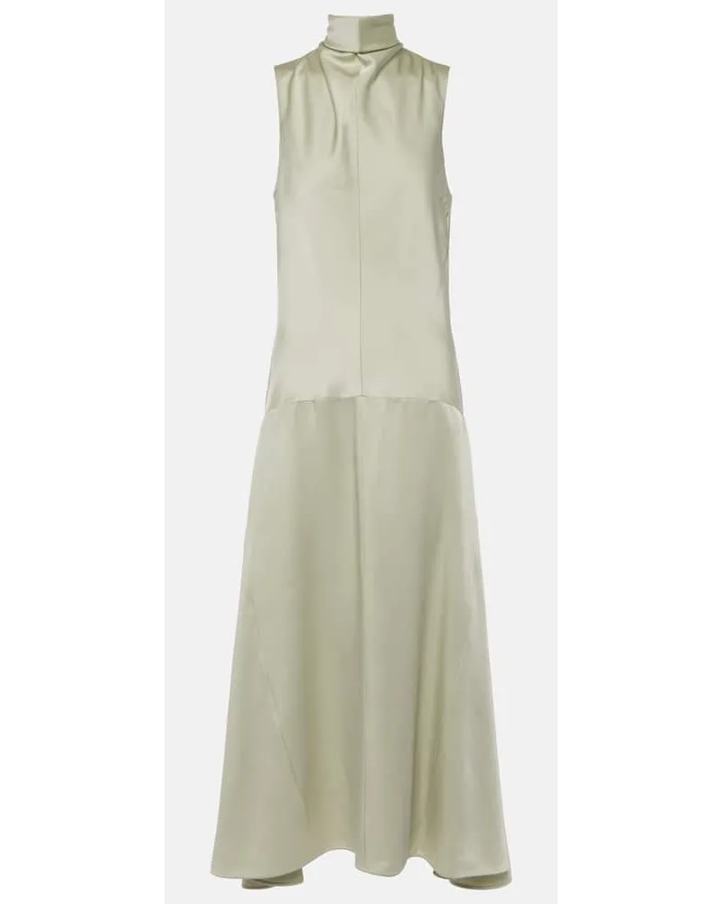 Jil Sander Abito lungo in raso Verde