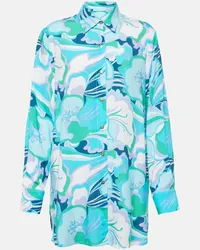 Melissa Odabash Camicia Paige con stampa floreale Blu