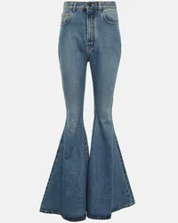 Alaïa Alaïa Jeans flared a vita alta Blu