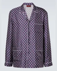 Gucci Camicia in seta GG Multicolore