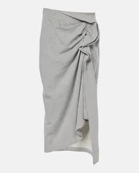 Dries van Noten Gonna midi in jersey di cotone Grigio