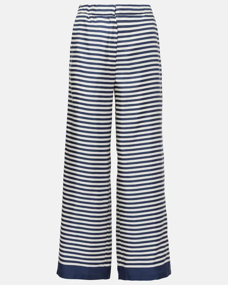 Max Mara Pantaloni a gamba larga Nine in seta Beige