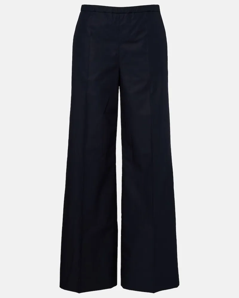 Moncler Pantaloni a gamba larga in cotone Blu