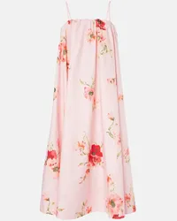 Zimmermann Abito midi Lightburst Puff in cotone Rosa