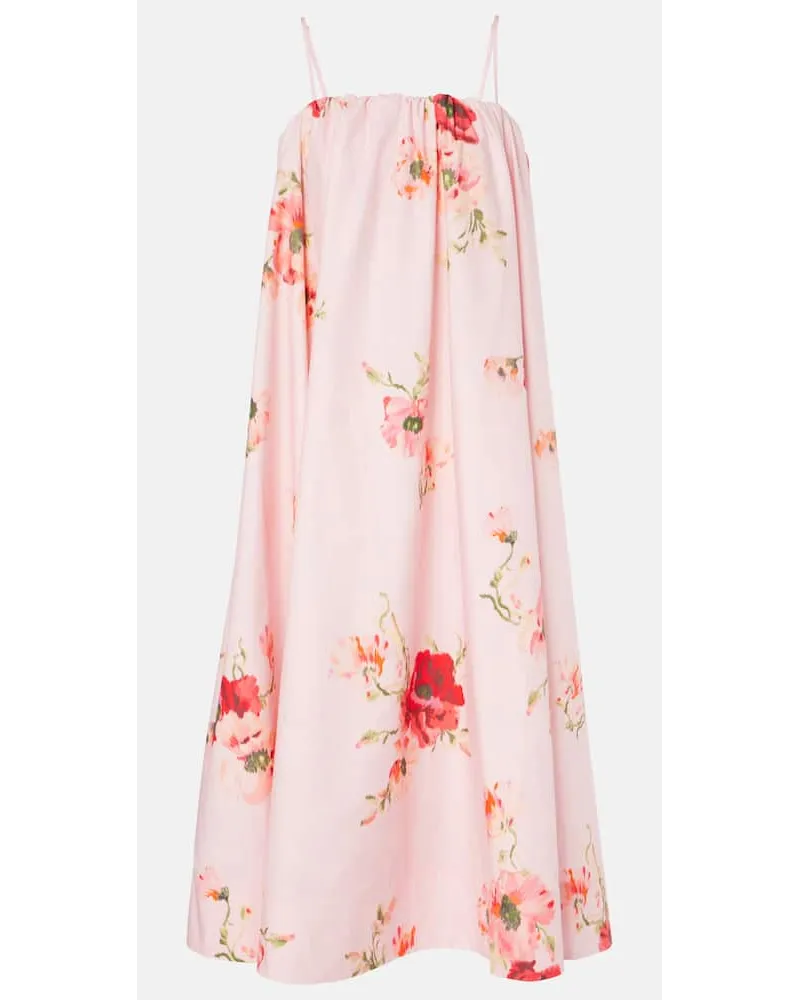 Zimmermann Abito midi Lightburst Puff in cotone Rosa