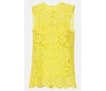 Top in pizzo con stampa floreale