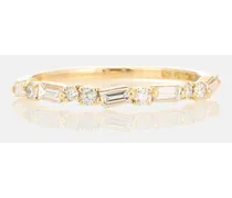 Anello in oro giallo 18kt con smeraldi e diamanti