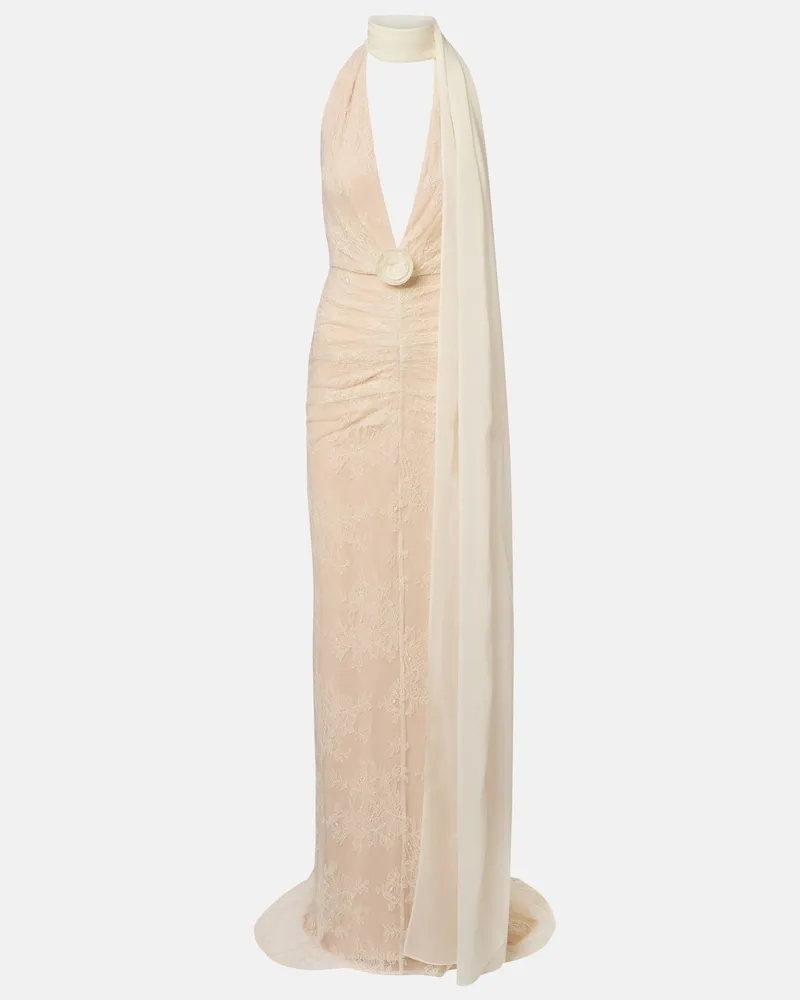 De La Vali Sposa â Abito lungo Amora in pizzo e tulle Beige