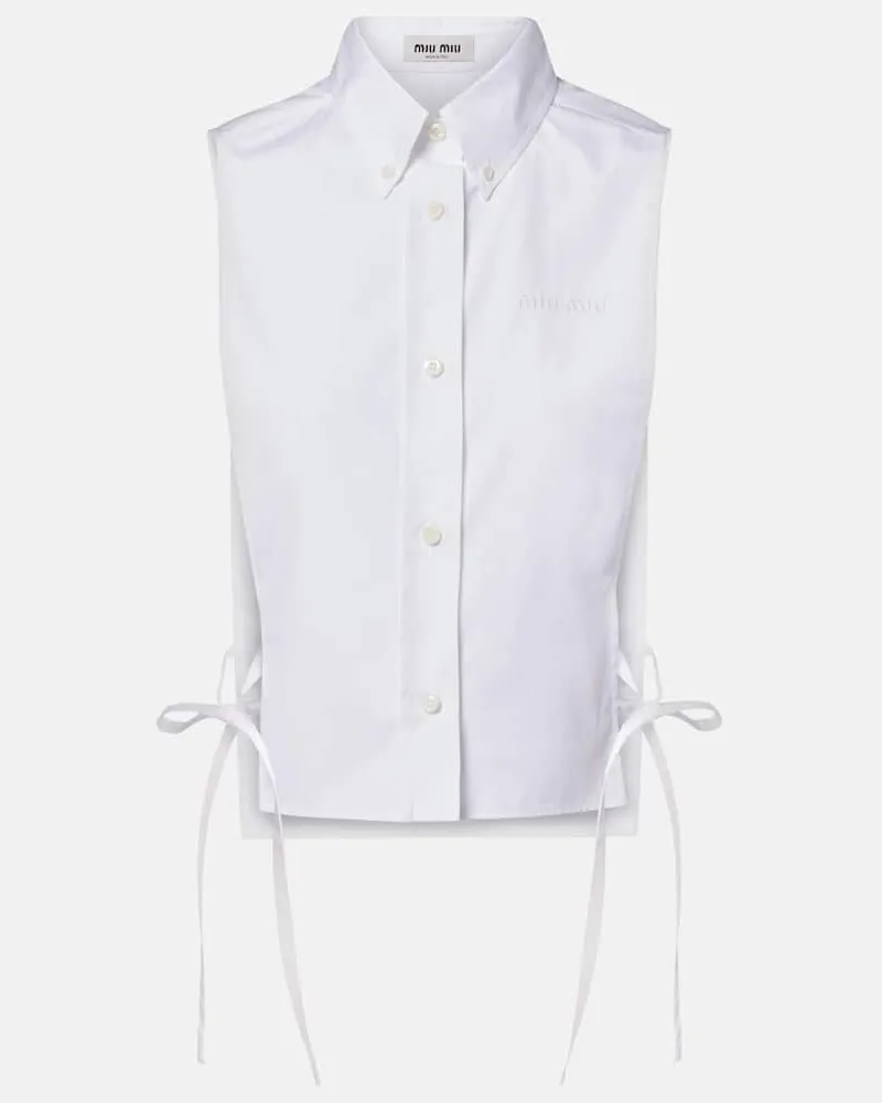 Miu Miu Camicia in popeline di cotone Bianco