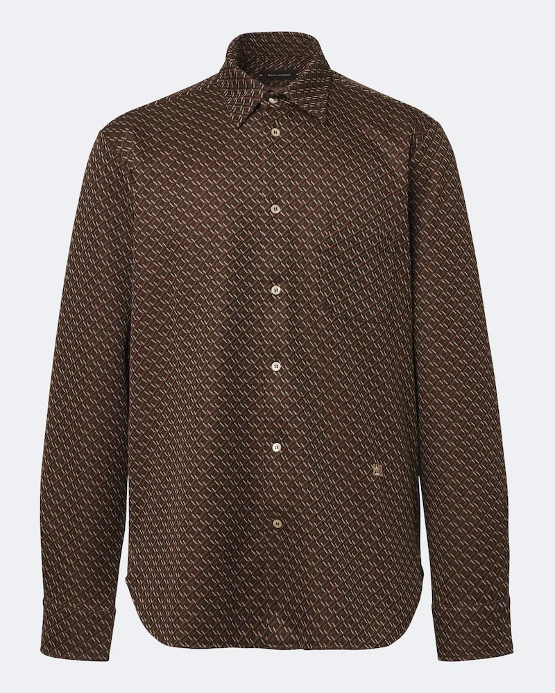 Wales Bonner Camicia Doshi in jacquard Marrone