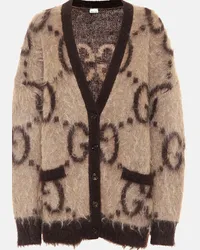 Gucci Cardigan reversibile in misto mohair e lana Beige