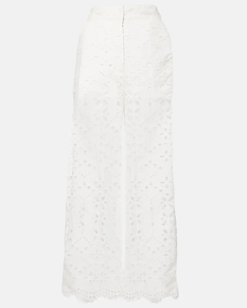 Veronica Beard Pantaloni a gamba larga Kemper in cotone Bianco