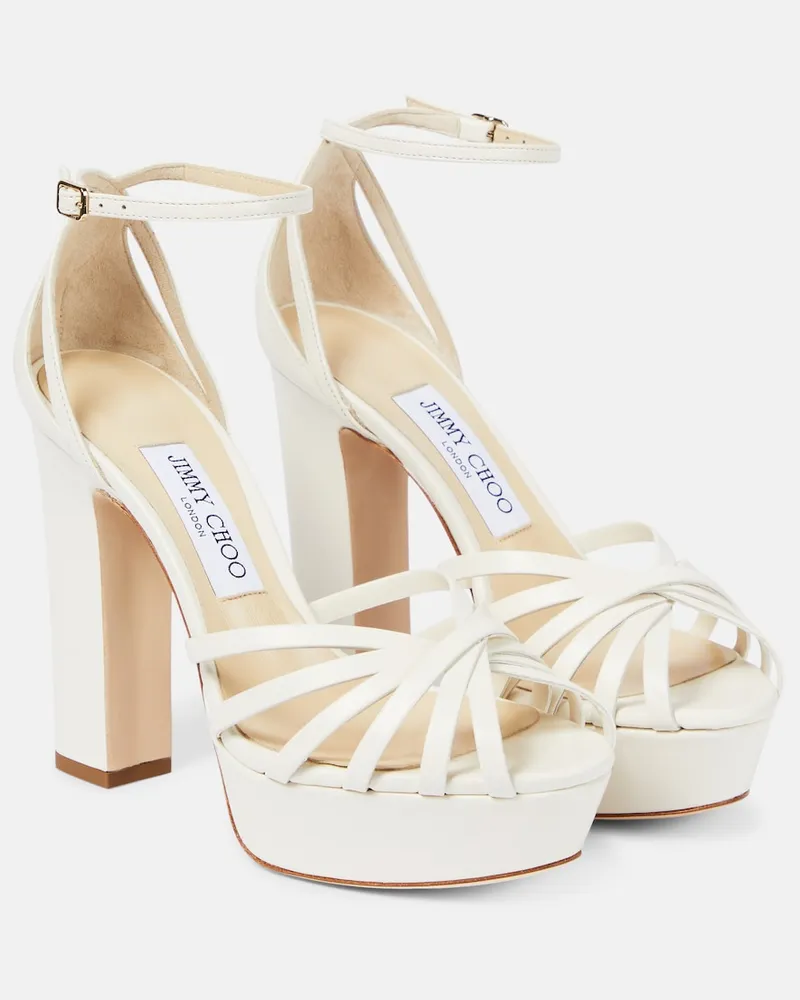 Jimmy Choo Sandali con plateau Isra in pelle Beige