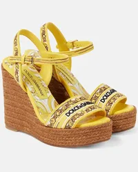 Dolce & Gabbana Espadrillas Majolica con pelle e zeppa Giallo