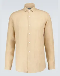 Frescobol Carioca Camicia Antonio in lino Beige