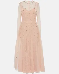 RED Valentino Abito midi in tulle point d'esprit Rosa