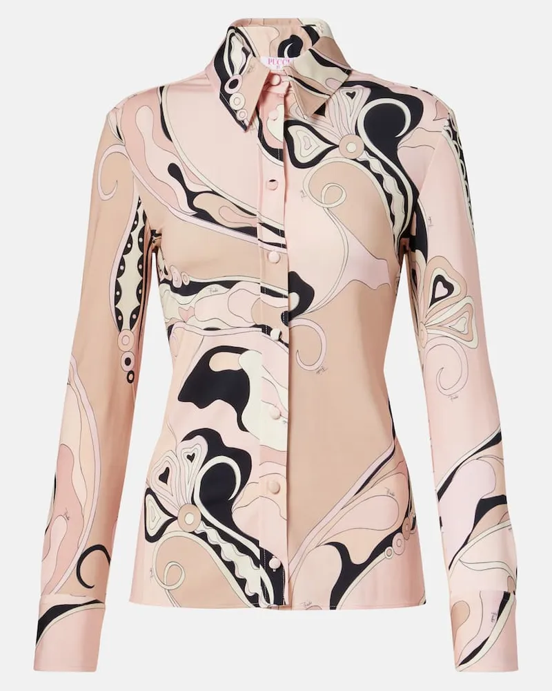 Emilio Pucci Camicia Orchidee in raso di jersey Rosa
