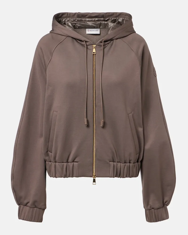 Moncler Felpa in jersey con zip Grigio