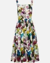 Dolce & Gabbana Abito midi in cotone con stampa Multicolore