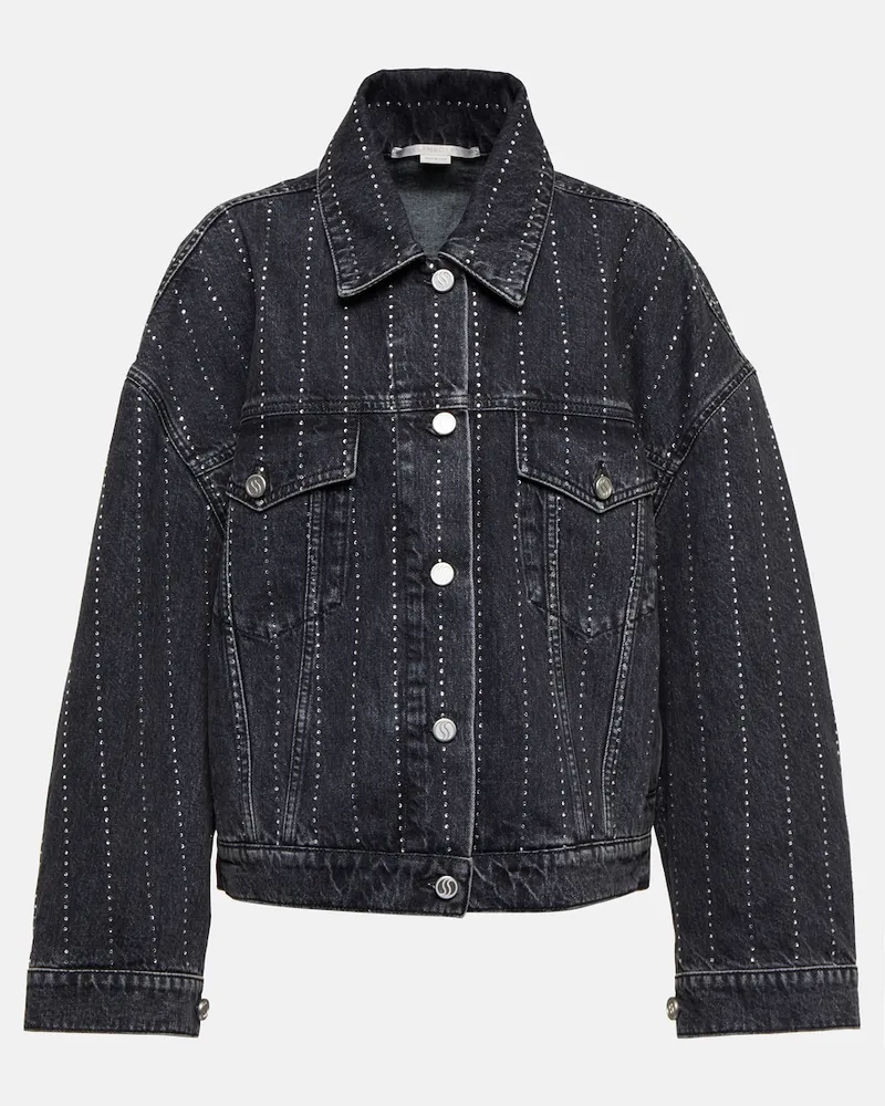 Stella McCartney Giacca di jeans con cristalli Nero
