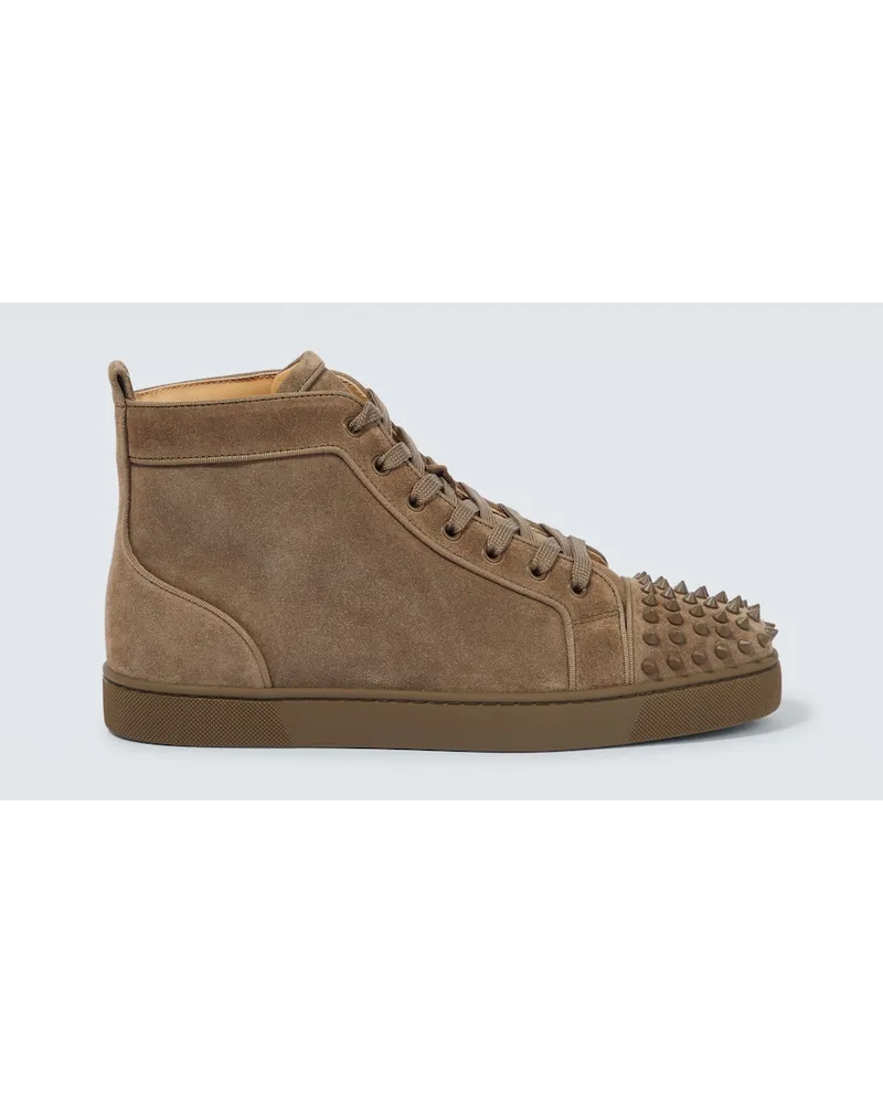 Christian Louboutin Sneakers Louis Spikes in suede Marrone