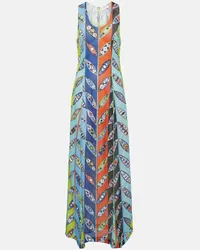 Emilio Pucci Abito lungo Girandole in mesh Multicolore