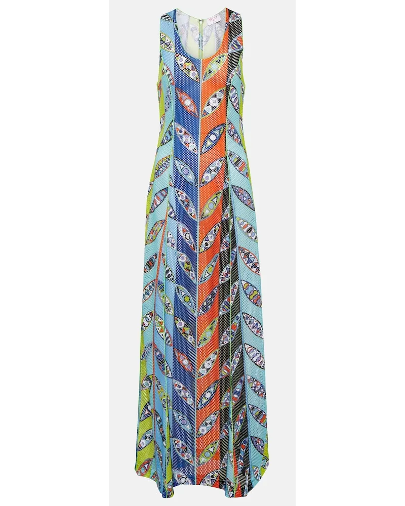 Emilio Pucci Abito lungo Girandole in mesh Multicolore