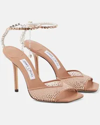 Jimmy Choo Sandali Saeda 100 con cristalli Rosa