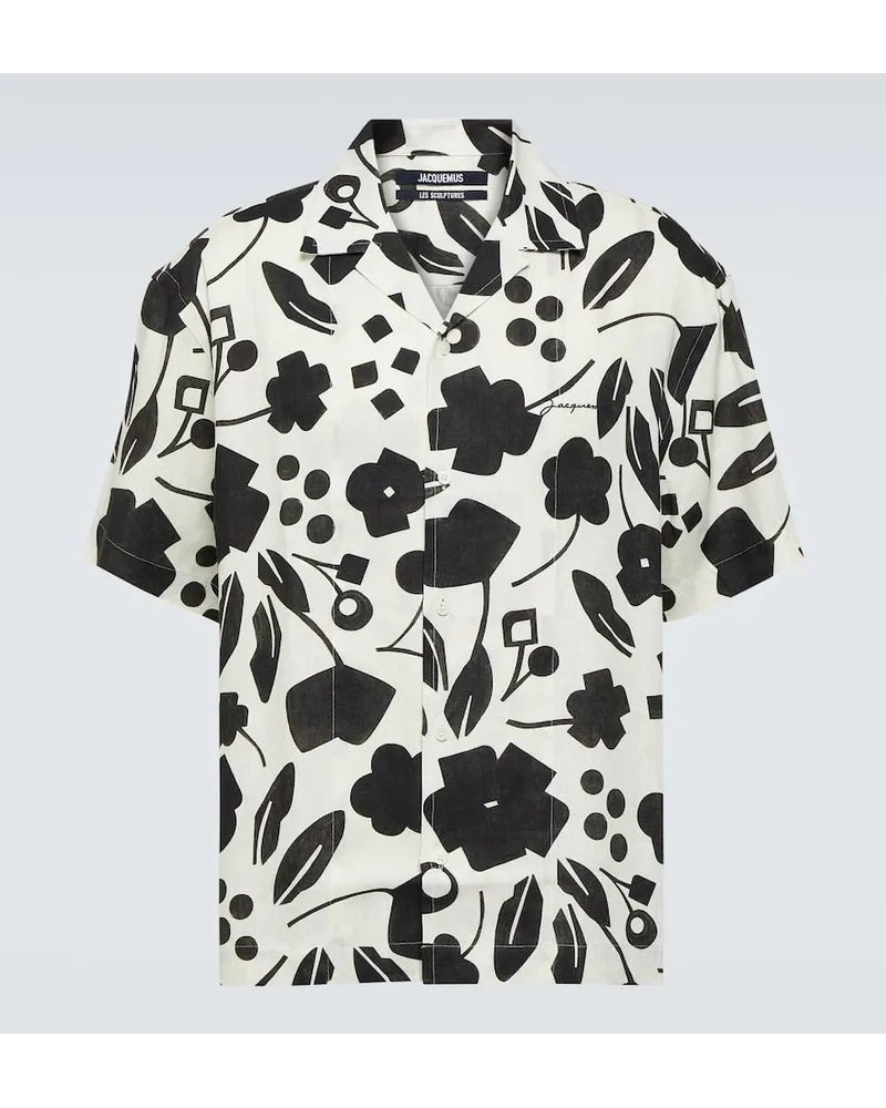 Jacquemus Camicia Jean in lino con stampa Multicolore