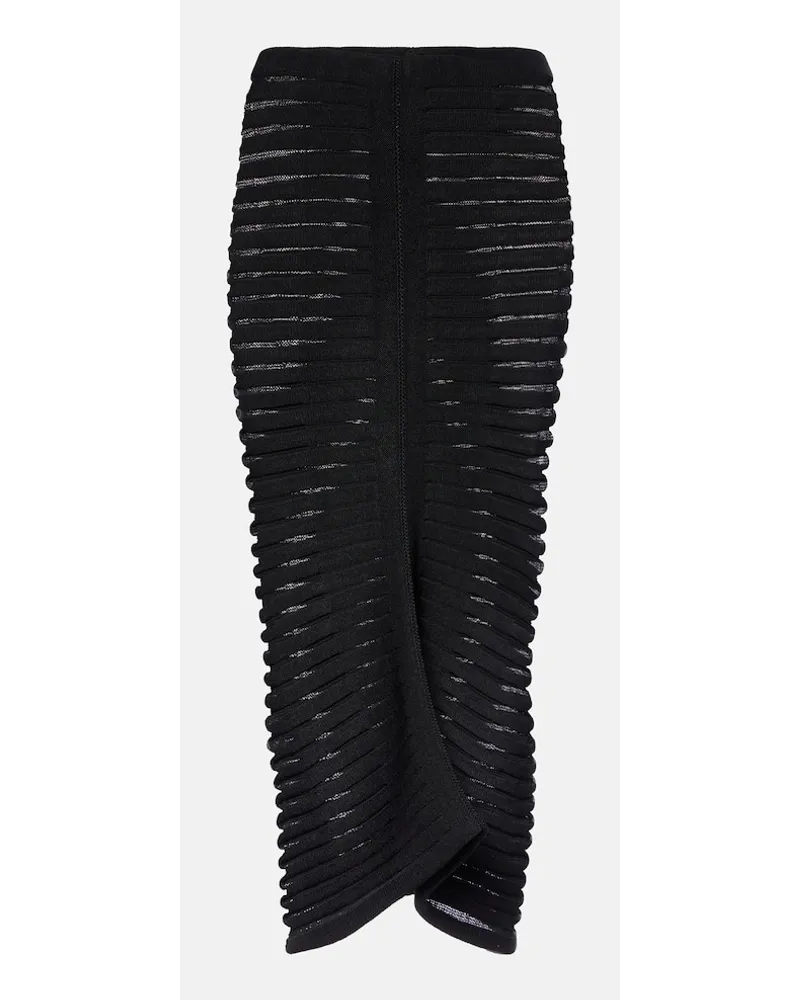 Alaïa AlaÃ¯a Gonna midi Skeleton in maglia Nero